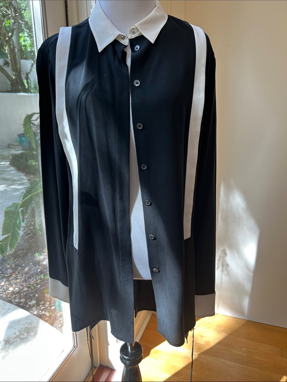 Public School Black and White Button-Front Tunic